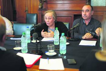 Gianella Aloise y Jorge Patpatian, de la Asociación Cristiana Uruguaya de Profesionales de la Salud, ayer, en el Palacio Legislativo. Foto: Pablo Vignali Gianella Aloise y Jorge Patpatian, de la Asociación Cristiana Uruguaya de Profesionales de la Salud, ayer, en el Palacio Legislativo. Foto: Pablo Vignali
