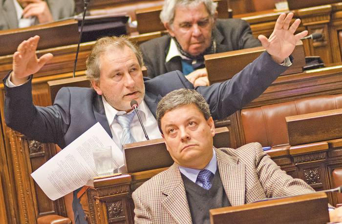 José Quintín Olano, ayer, en la Cámara de Diputados. · Foto: Pablo Vignali