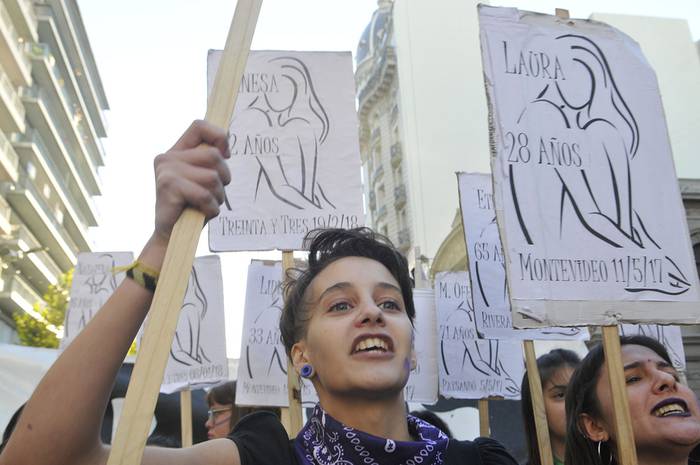 Marcha feminista (archivo, marzo de 2018).
 · Foto: Manuela Aldabe