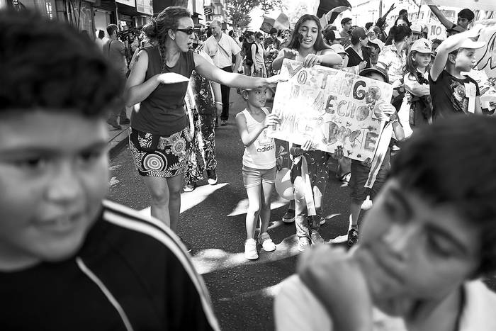 Primera marcha de niños, niñas y adolescentes “Por nuestros derechos”. Foto: Pablo Vignali