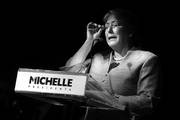 Michelle Bachelet, ayer, durante el discurso que dio tras conocerse los resultados de las elecciones chilenas