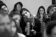 Charla sobre los avances en materia de derechos humanos en Uruguay desde la primera Marcha del Silencio en 1996, ayer, en el Instituto de Comunicación. Foto: Pablo Vignali