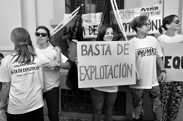 Concentración del sindicato de Inumet. Foto: Federico Gutiérrez (archivo, febrero de 2017)