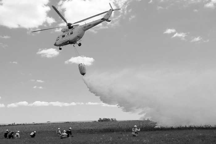 Grupo de Protección Ante Incendios Forestales (PAIF), durante un simulacro. Foto: Santiago Mazzarovich (archivo, febrero de 2013)