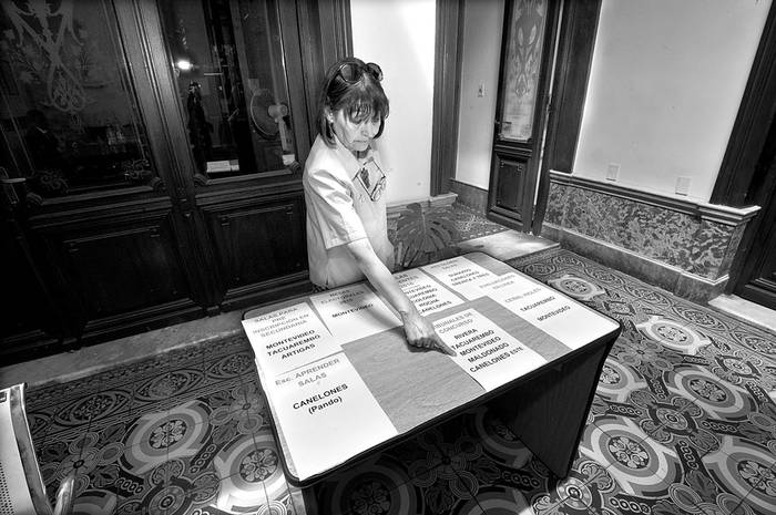 Daysi Iglesias, secretaria general de Asociación de Maestros del Uruguay, ayer, en la sede del gremio. Foto: Federico Gutiérrez