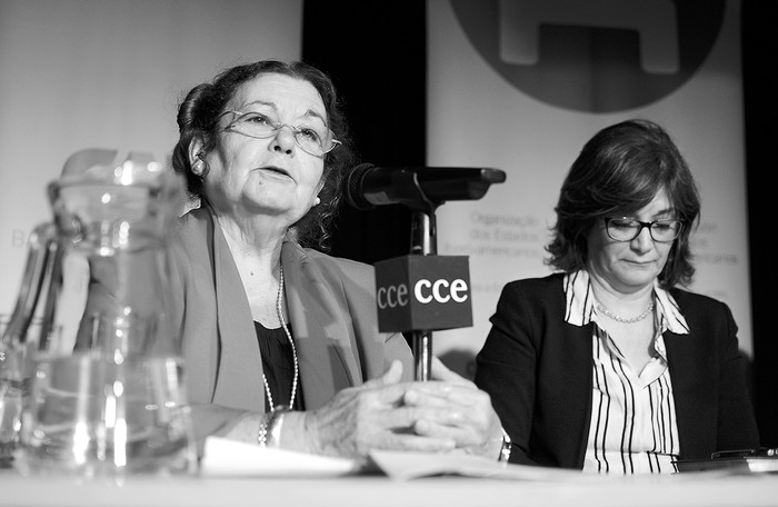 Edith Moraes y Rosita Angelo, ayer, en el Centro Cultural de España. Foto: Juan Manuel Ramos