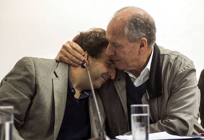 Juan Andrés Guichón y Ernesto Murro en Empalme Olmos (archivo, octubre 2019). · Foto: Federico Gutiérrez