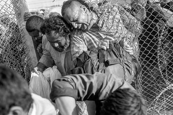 Sirios que huyen de la guerra traspasan las vallas fronterizas para entrar en territorio turco,
ayer, en Akçakale, en la provincia Siria de Sanliurfa. Foto: Bulent Kilic, Afp Sirios que huyen de la guerra traspasan las vallas fronterizas para entrar en territorio turco,
ayer, en Akçakale, en la provincia Siria de Sanliurfa. Foto: Bulent Kilic, Afp