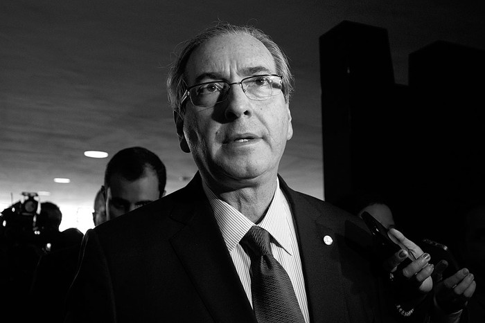 Eduardo Cunha, presidente de la Cámara de Diputados de Brasil, ayer, en la sede del Congreso en Brasilia. Foto: Andressa Anholete, Afp