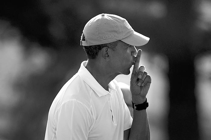 Barack Obama en un campo de golf, el lunes, en Kailua, Hawai. Foto: Brendan Smialowski, Afp