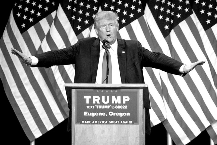 Donald Trump durante un acto de campaña en Eugene, Oregon, el 6 de mayo. Foto: Rob Kerr, Afp