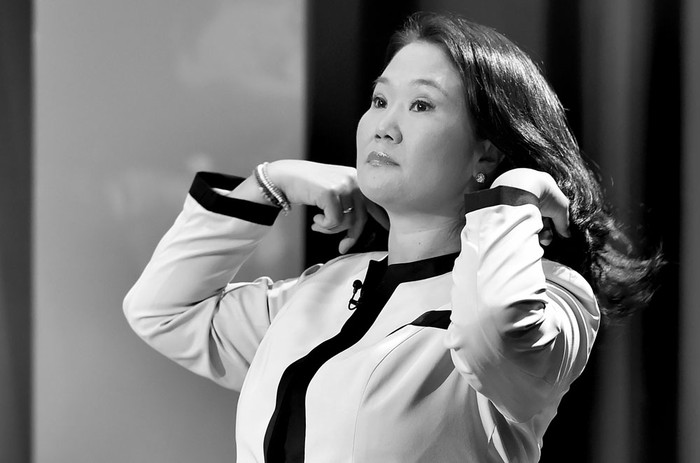 Keiko Fujimori, candidata presidencial peruana, durante un debate televisado, el domingo, en Lima. • Foto: Cris Bouroncle, Afp