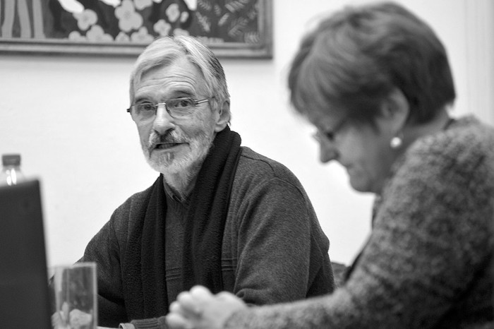 Jorge Tourón y Gabriela Garibaldi, el martes, en la Cátedra Alicia Goyena. Foto: Federico Gutiérrez