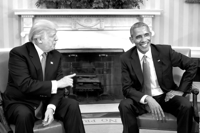 Barack Obama y Donald Trump, ayer, en el Despacho Oval en la Casa Blanca, en Washington. Foto: Jim Watson, AFP (archivo, noviembre de 2016)