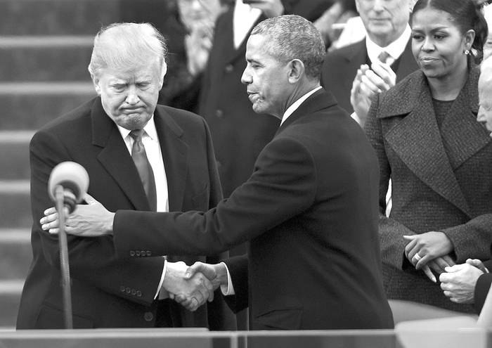 Barack Obama y Donald Trump, el viernes, en el Capitolio, en Washington. Foto: Mandel Ngan, AFP
