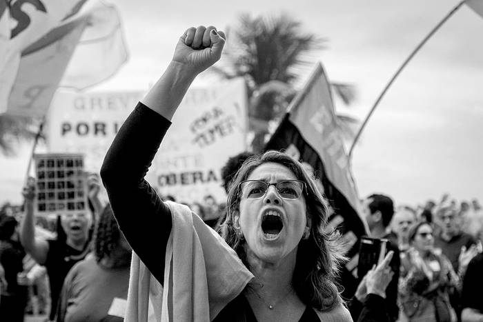 Manifestación contra Temer, ayer, en Río de Janeiro. Foto: Yasuyoshi Chiba, AFP