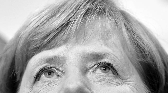 Angela Merkel, ayer, en la sede del partido Unión Cristianodemócrata, en Berlín. Foto: Boris Roessler, AFP