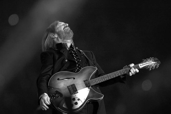 Tom Petty, el 2 de febrero de 2008, en el estadio de la Universidad de Phoenix en Glendale, Arizona. Foto: Timothy A Clary, AFP