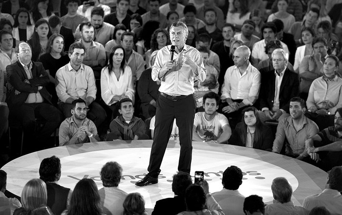 Mauricio Macri, durante un acto en apoyo a los candidatos a legisladores del partido Cambiemos, ayer, en Buenos Aires. Foto: Juan Mabromata, AFP