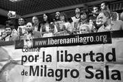 Conferencia de prensa por Milagro Sala, ayer, en el edificio anexo del Palacio Legislativo. Foto: Pablo Vignali