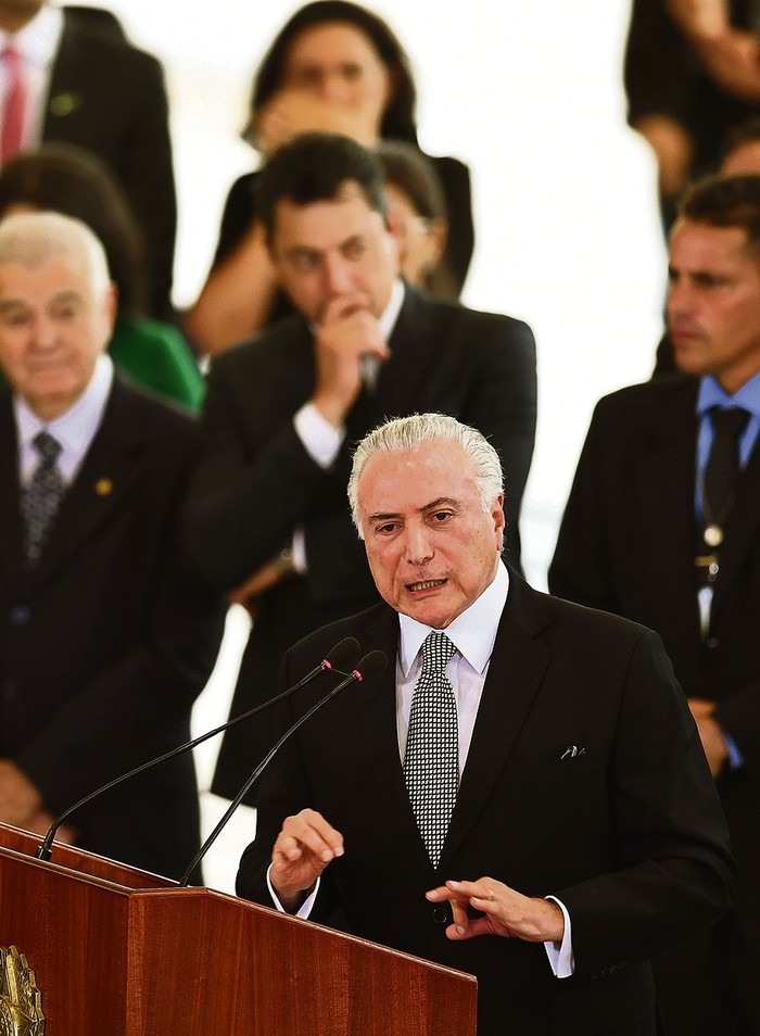 Michel Temer, ayer, en el Palacio de Planalto, en Brasilia. · Foto: Evaristo Sa
