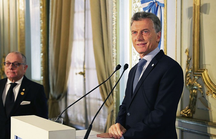 Mauricio Macri, en el Palacio San Martín, en Buenos Aires, el 20 de mayo. · Foto: Presidencia argentina, s/d de autor