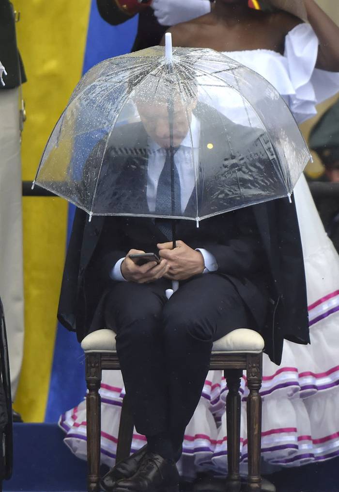Mauricio Macri, el 7 de agosto, en Bogotá. · Foto: Raúl Arboleda