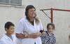 Claudia Lonchar, en la escuela 63. Claudia Lonchar, en la escuela 63.