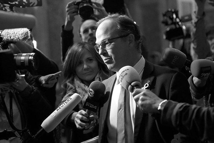 Jordi Turull, de Junts per Cataluña, ayer, en el Parlamento, en Barcelona. Foto: Pau Barrena, AFP