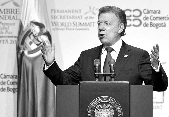 Juan Manuel Santos, presidente de Colombia, el 2 de febrero, en Bogotá. Foto: Guillermo Legaria, AFP