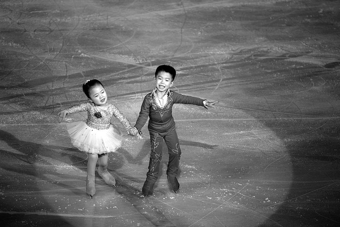 Festival Internacional de Patinaje Artístico, Premio Paektusan, para celebrar el natalicio de Kim Jong-Il, el miércoles, en Pyongyang, Corea del Norte. Foto: Ed Jones, AFP