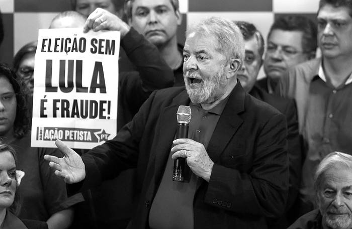 Luiz Inácio Lula da Silva durante una rueda de prensa, ayer, en San Pablo, Brasil. Foto: Miguel Schincariol, AFP