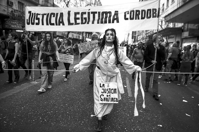 Manifestación por Santiago Maldonado, el viernes, en el centro de Córdoba, Argentina. Foto: Eitan Abramovich, AFP