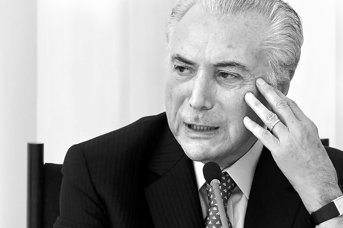 Michel Temer, presidente de Brasil, durante un desayuno con periodistas acreditados ante la presidencia, en el Palacio Alvorada, en Brasilia, el 22 de diciembre de 2017. Foto: Evaristo Sa, AFP