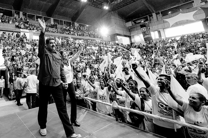 Nicolás Maduro, presidente venezolano, y la primera dama, Cilia Flores, el miércoles, en un acto en Caracas. Foto: Federico Parra, AFP
