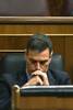 El jefe de gobierno español, Pedro Sánchez, durante una una sesión parlamentaria, ayer, en Madrid. El jefe de gobierno español, Pedro Sánchez, durante una una sesión parlamentaria, ayer, en Madrid.