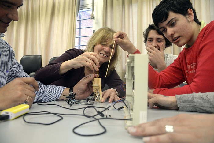 Semana de la robótica y la programación de la ANEP, el viernes, en la Escuela Superior de Informática e Instituto Tecnológico Superior, en el Buceo. · Foto: Alessandro Maradei