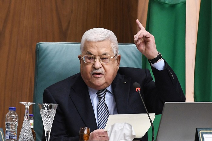 Mahmoud Abbas, presidente palestino, durante la Cumbre por Jerusalén de la Liga Árabe en El Cairo (12.02.2023). · Foto: Ahmad Hassan, AFP