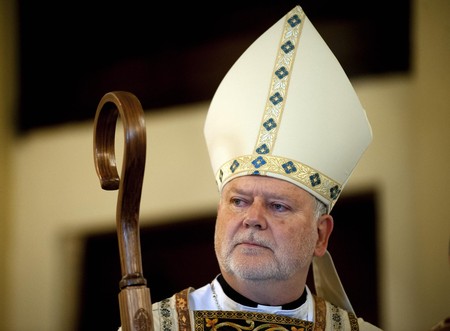 Daniel Genovesi durante la ceremonia de su instalación como obispo de la iglesia anglicana. · Foto: Federico Gutiérrez Daniel Genovesi durante la ceremonia de su instalación como obispo de la iglesia anglicana. · Foto: Federico Gutiérrez