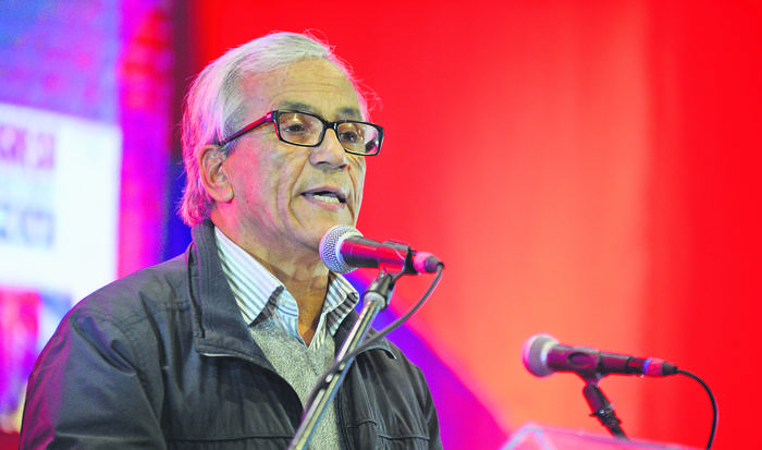 Juan Castillo en la apertura del 32° Congreso del Partido Comunista del Uruguay, en el Club Cordón (27.05.2022). · Foto: Juan Manuel Ramos