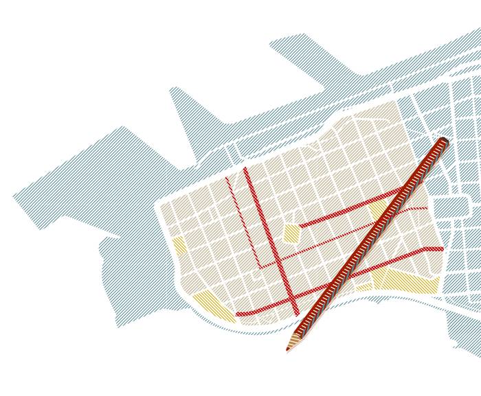 Foto principal del artículo 'La peatonalización de zonas urbanas: una mirada desde la economía' · Ilustración: Jerónimo Lamas