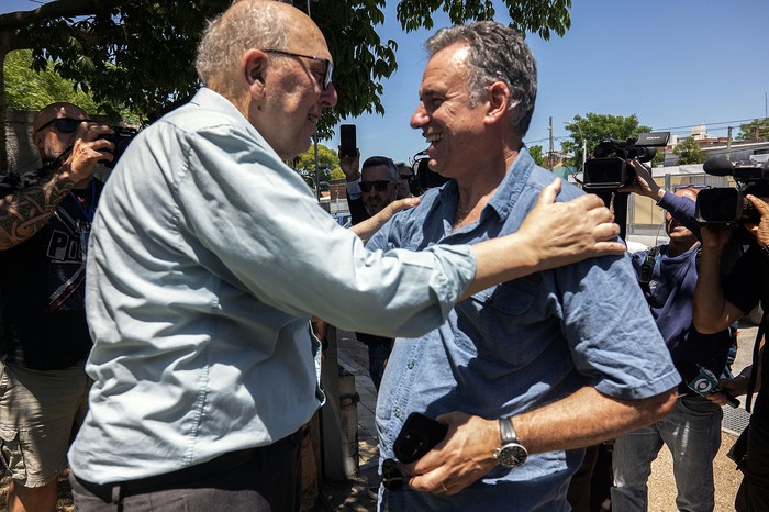 Encuentro, este domingo, de Marcos Carámbula y Yamandú Orsi. · Foto: Alessandro Maradei