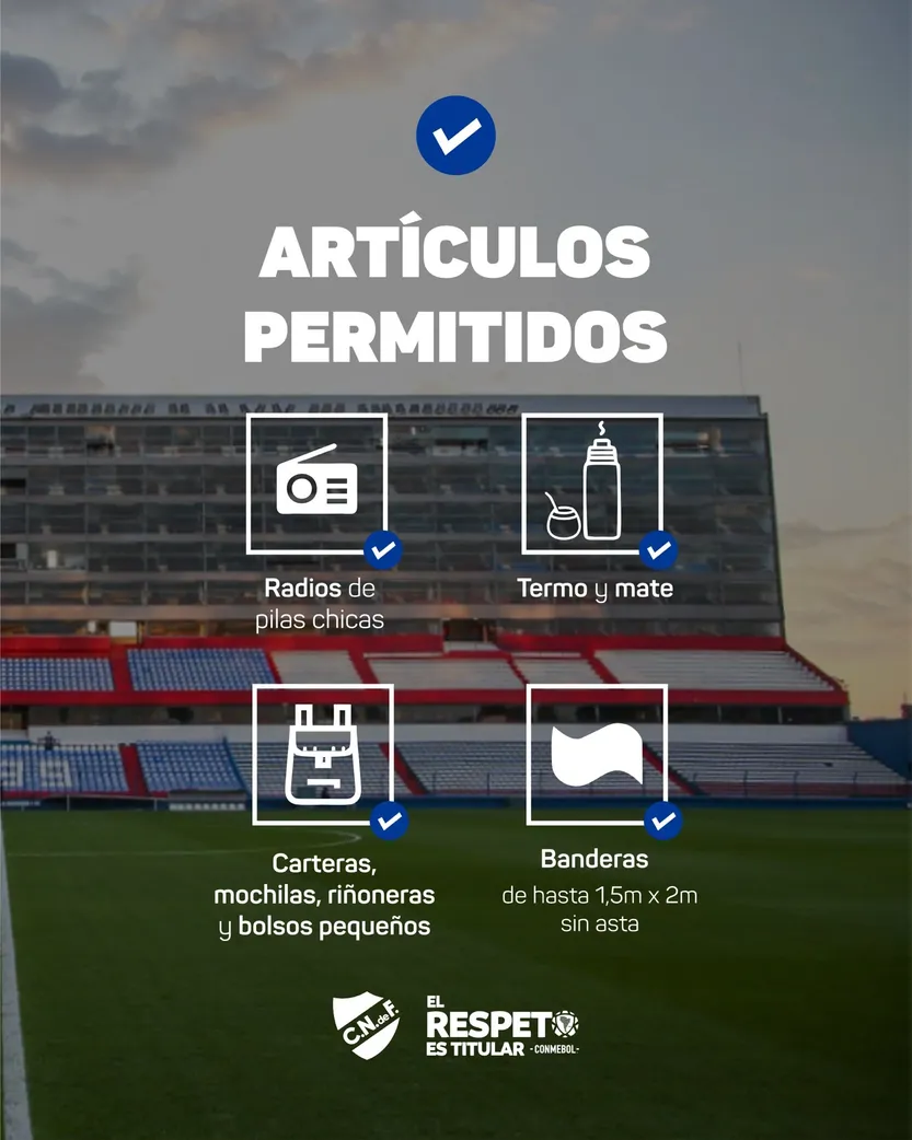 objetos permitidos nacional parque