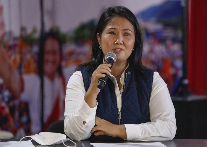 Keiko Fujimori, en Lima, el 7 de junio de 2021. · Foto: Gian Masko, AFP