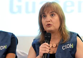 La comisionada de la CIDH, Andrea Pochak, el 22 de julio de 2024. · Foto: Joan Ordonez, AFP