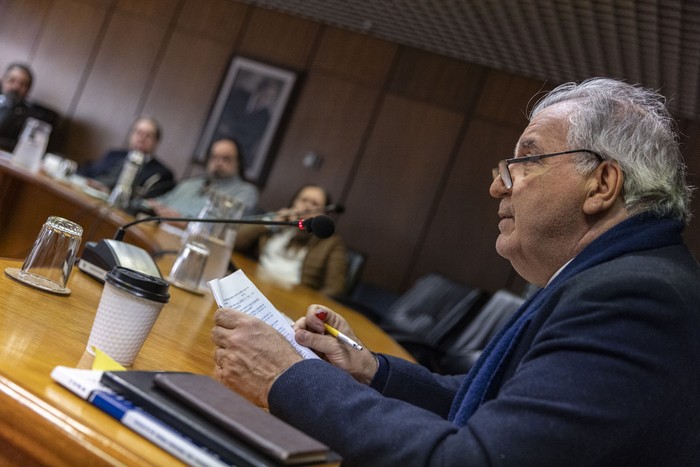 Juan Miguel Petit, el 17 de julio, en la Comisión de Constitución y Códigos de Diputados. · Foto: Ernesto Ryan