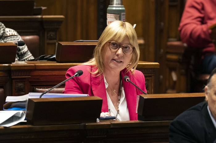 Cristina Lustemberg en la sesión de Diputados (04.10.2023). · Foto: Alessandro Maradei