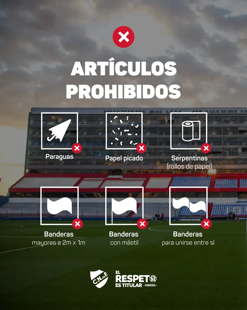 objetos prohibidos nacional parque