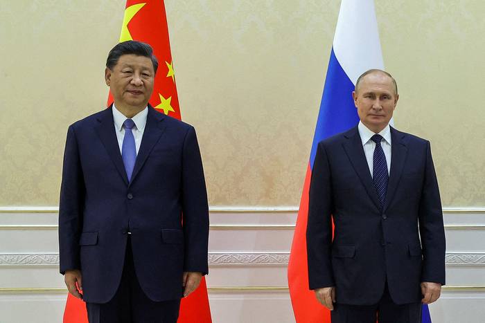 El presidente de China, Xi Jinping, y el presidente de Rusia, Vladimir Putin, en Uzbekistán (15.09.2022). · Foto: Alexandr Demyanchuk,AFP