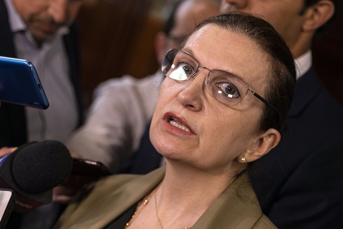 Karina Rando, el 30 de octubre, en la Comisión de Salud del Senado. · Foto: Ernesto Ryan